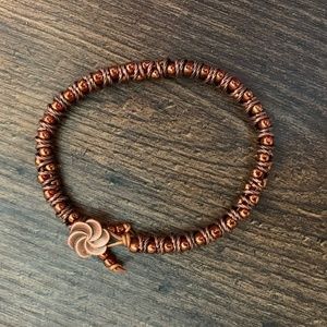 Copper Colored Beaded Bracelet with Button Hook
